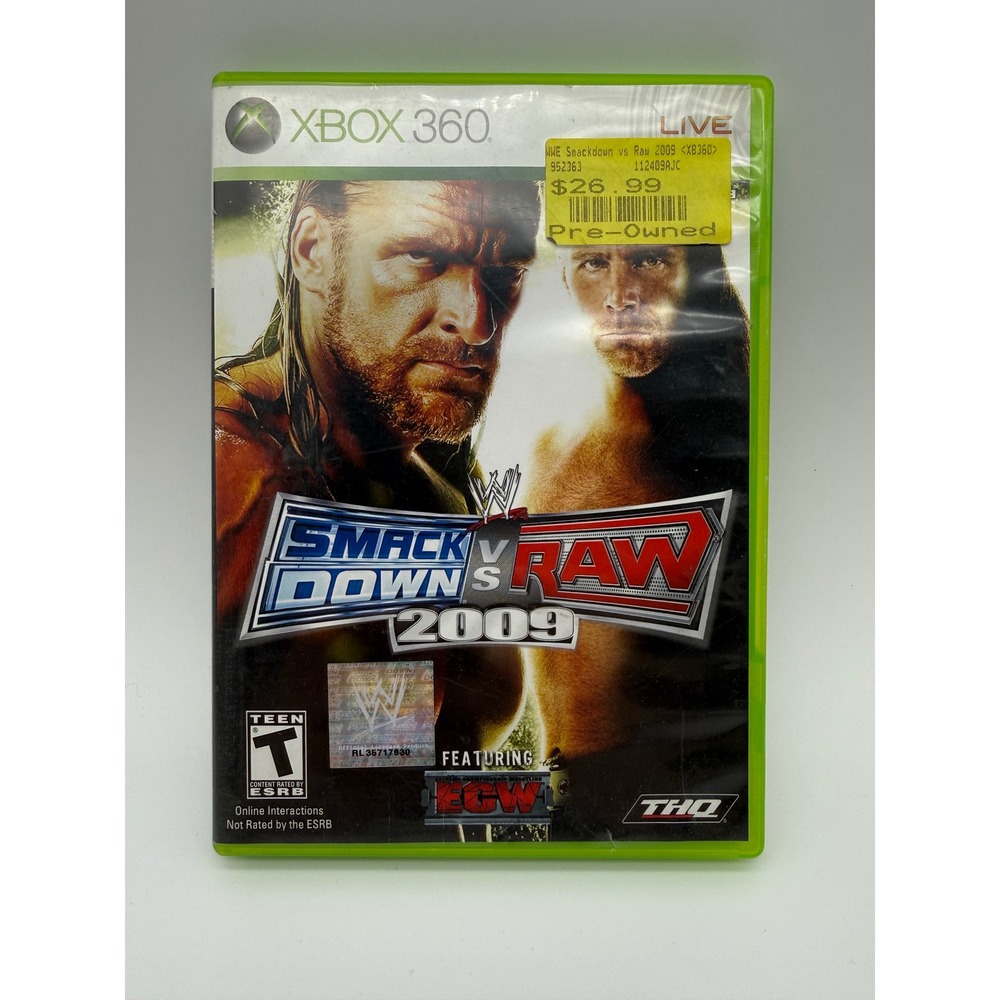 WWE Smackdown vs Raw 2009 Xbox 360 Video Game THQ Fighting Sports No manual